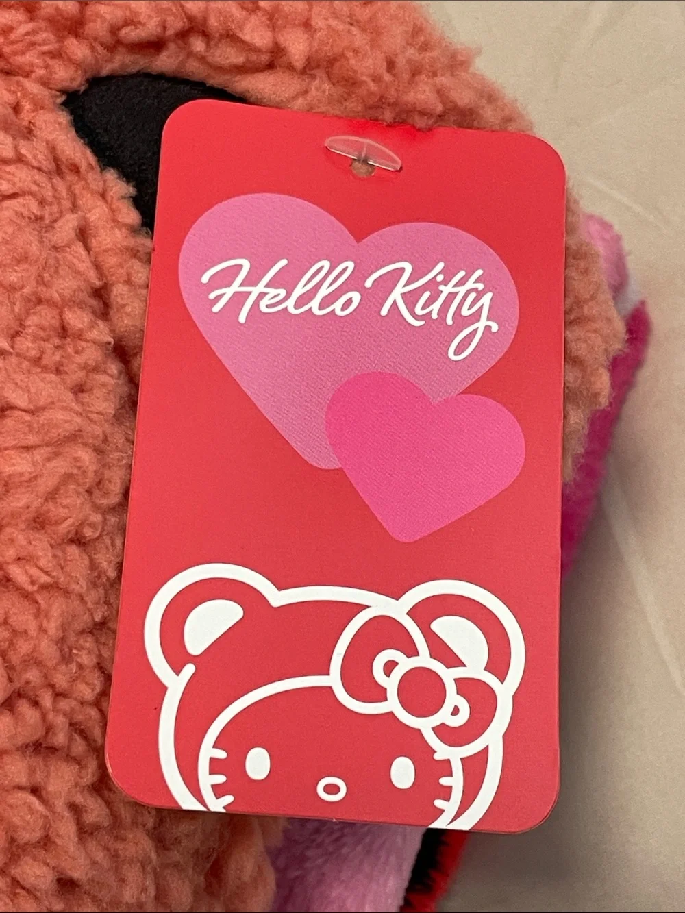 Sanrio Hello Kitty Plush Face Pillow & Pink Heart Bow Blanket Set NWT